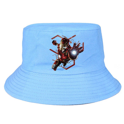 Marvel Iron Man Bucket Hat Casual Graphic Vintage Cartoon Beach Panama Hats