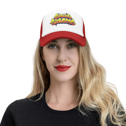 Subway Surfers Logo Mesh Baseball Cap Unisex Hip-Hop Trucker Hat Video Game Hat
