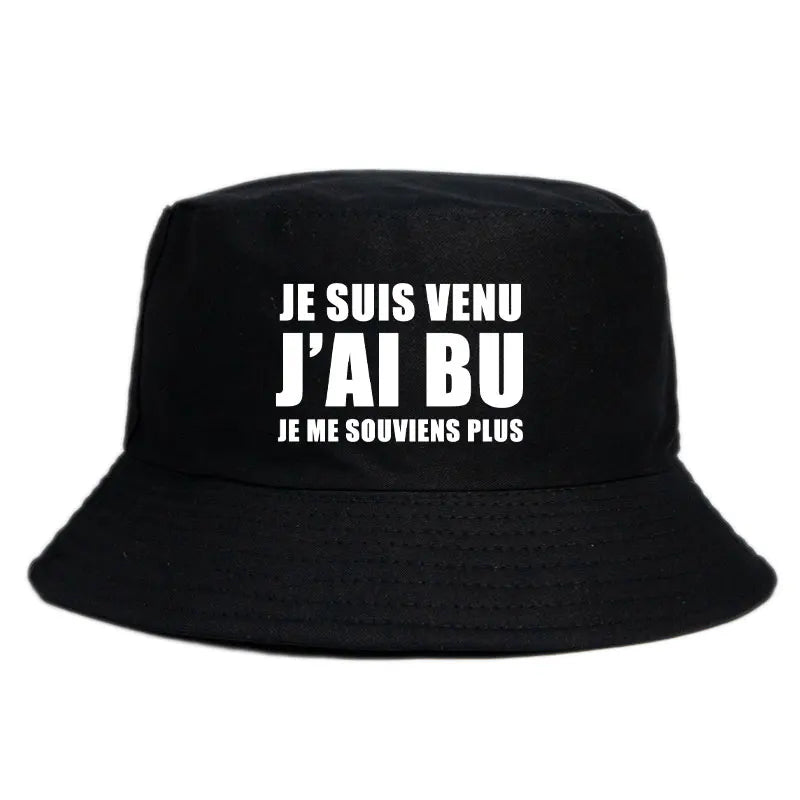 Chapeau Bob Réversible Je Suis Venu J’ai Bu Je Me Souviens Plus 8 Couleurs Adult Bucket Hat