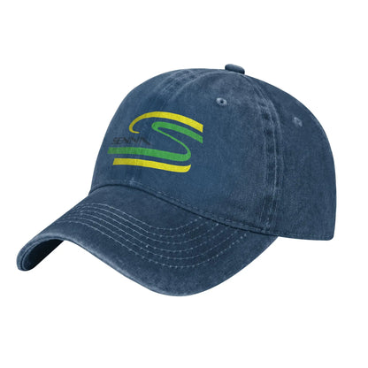 Ayrton Senna Racing Car Baseball Caps Casual Distressed Washed Snapback Hat