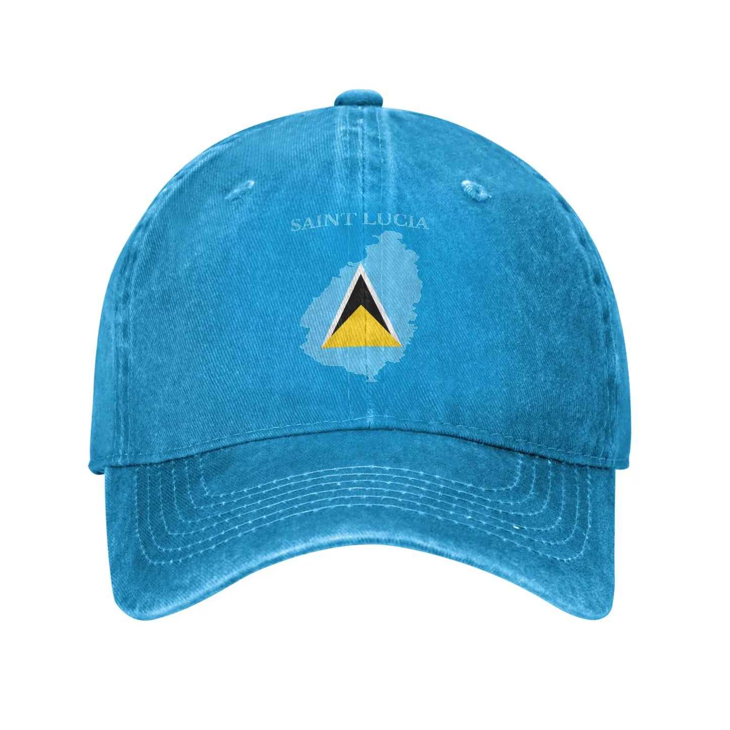 Saint Lucia Flag Sun Baseball Cap