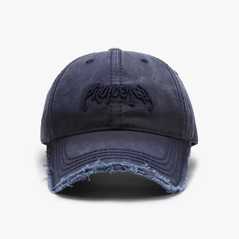 Letter Three-dimensional Embroidery Soft Top Rough Edge Men's BaseballCap
