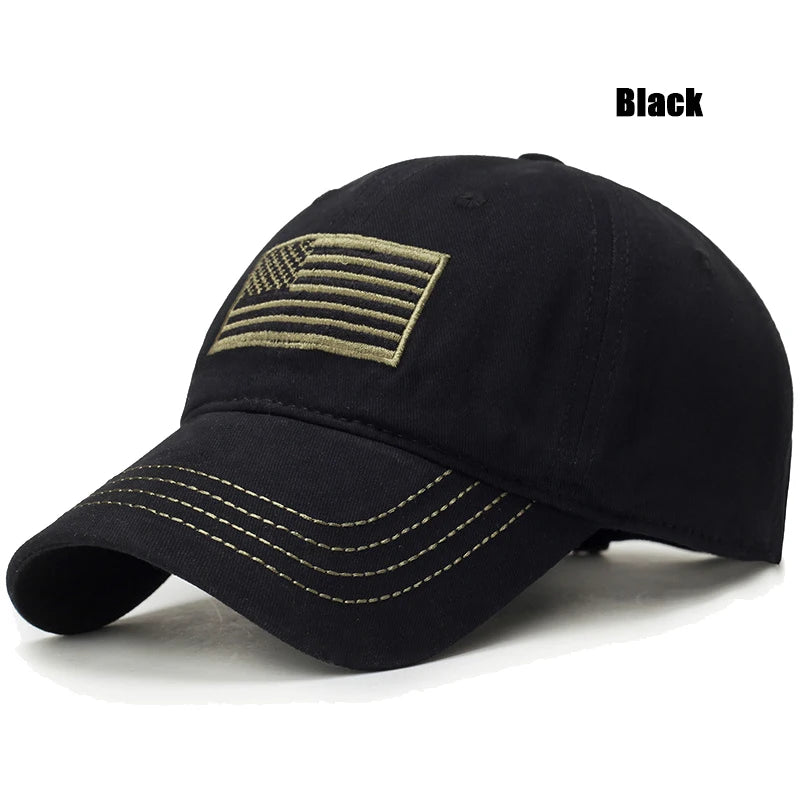 New Fashion Classic Unisex American Flag Embroidered Pattern Cotton