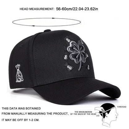 Unisex Four-Leaf Clover Embroidery Baseball Caps