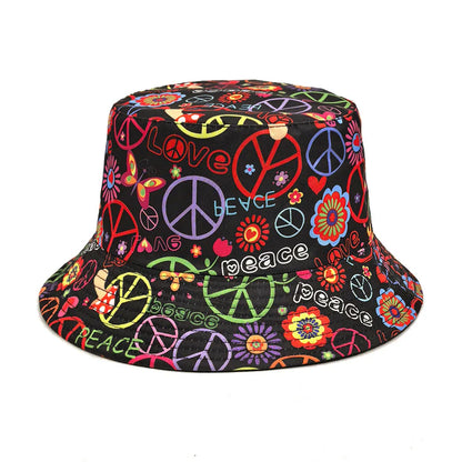 Double-sided Yellow Duck Print Pattern Panama Summer Sunscreen Fisherman Cap Bucket Hat