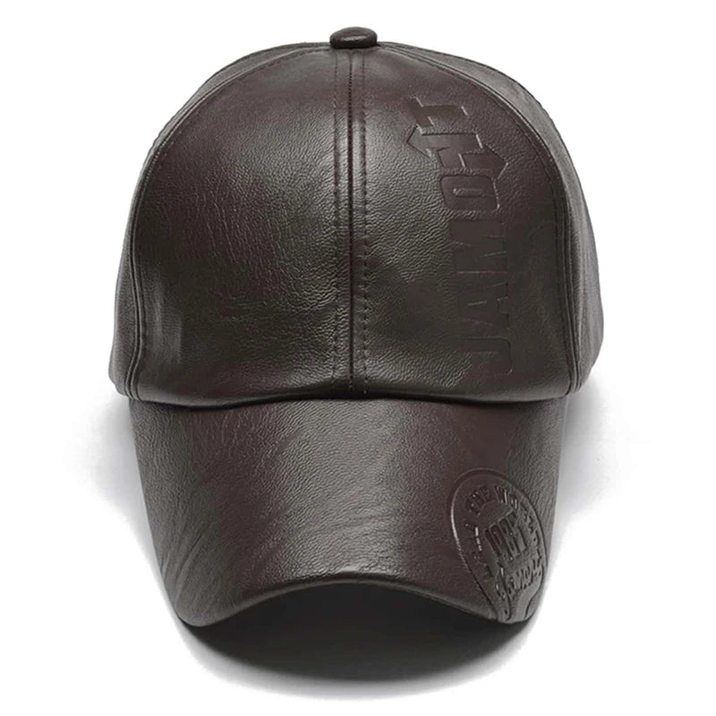 Men Vintage Baseball Cap PU Leather  Para Hombre Mens