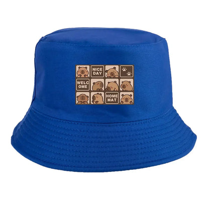 Summer Spring Ladies Cotton Korean Casual  Sunprotection Capybara Bucket Hat