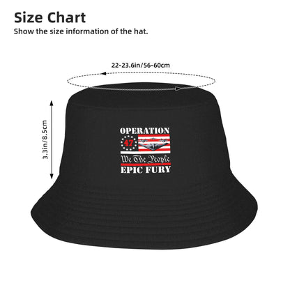 Operation Epic Fury Bucket Hat Outdoor Fisherman Caps For Men Women