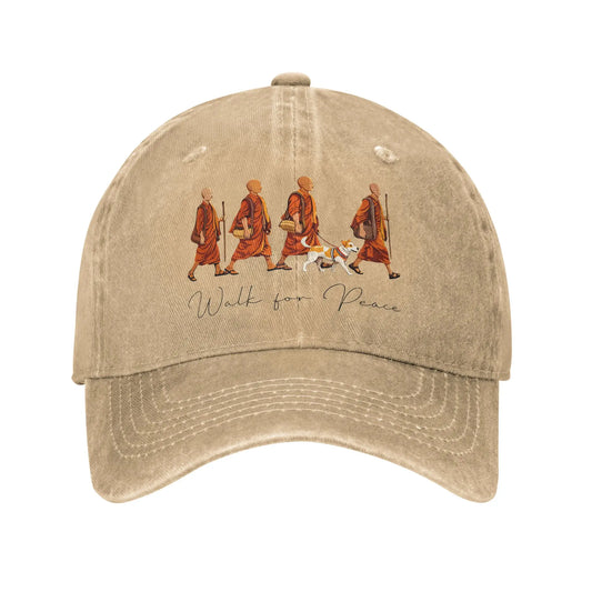 Peace Walking Monks and Aloka Dog Walk for Peace Baseball Caps