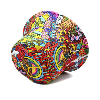 Retro 70s Psychedelic Graffiti Bucket Hat