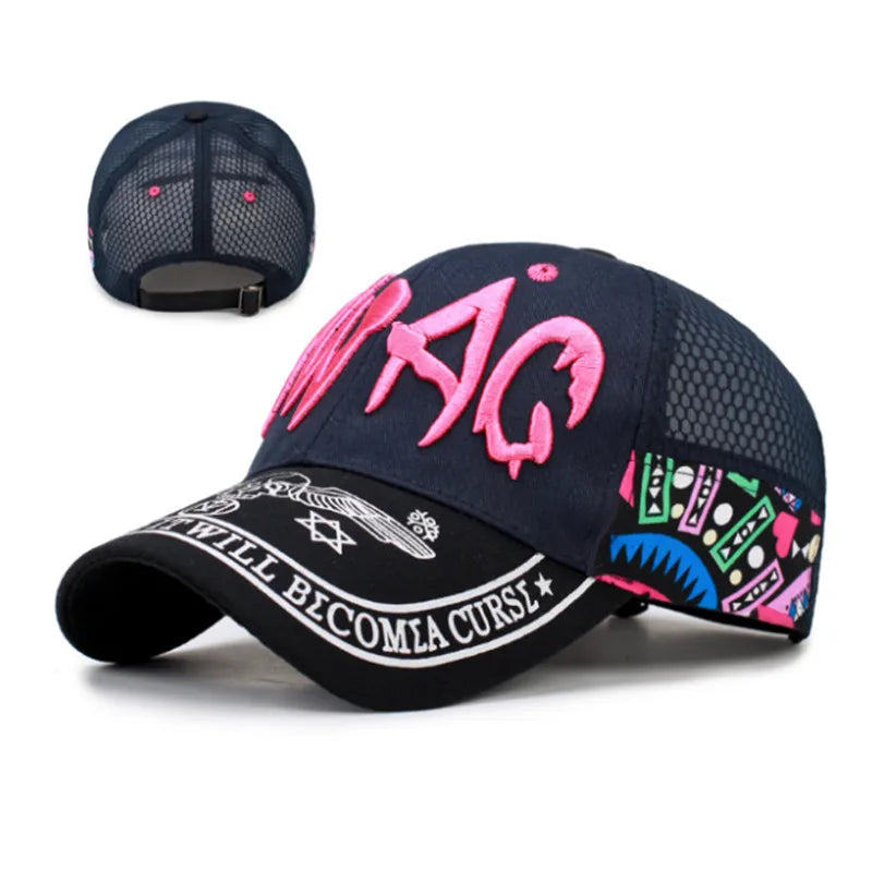 Parent-Child Cartoon Embroidery Letter SunShade Baseball Cap
