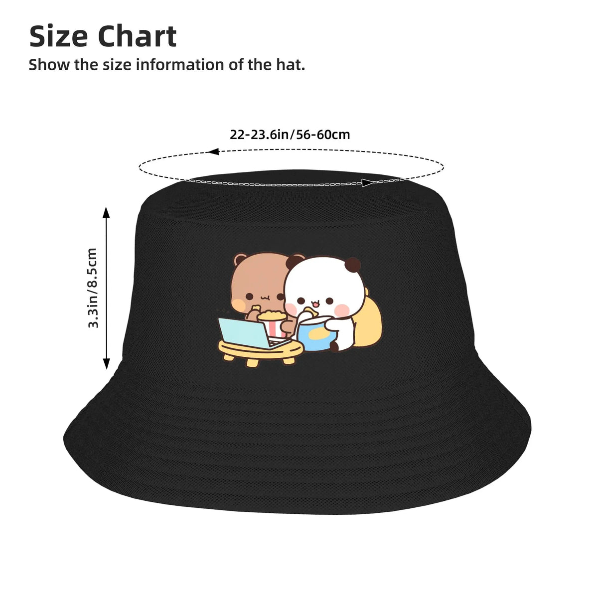 Panda Bear Couple Anime Cartoon Bucket Hat Bubu And Dudu