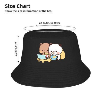 Panda Bear Couple Anime Cartoon Bucket Hat Bubu And Dudu