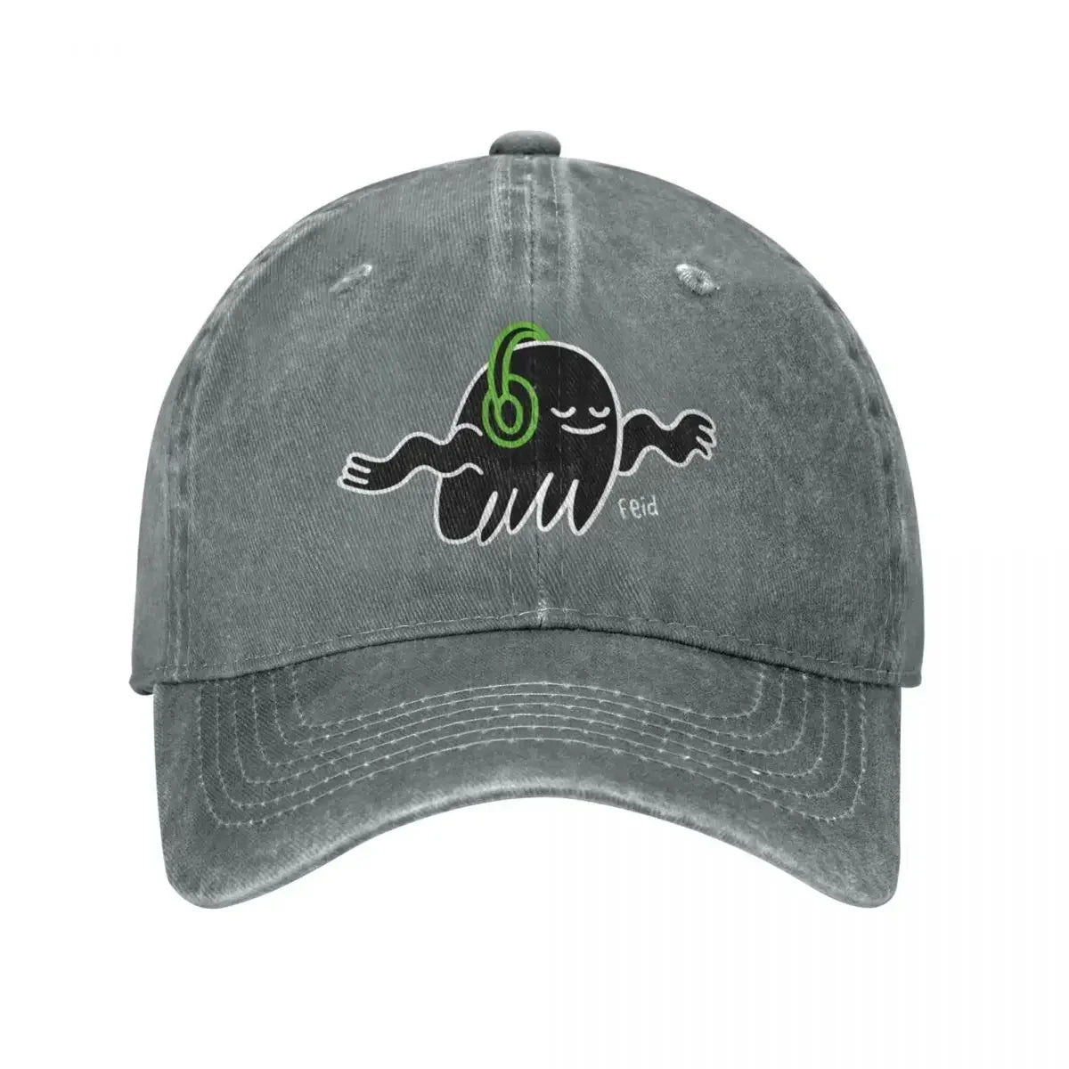 Ferxxo Feid Gost With Headphone Unisex Retro Denim Washed Baseball Caps