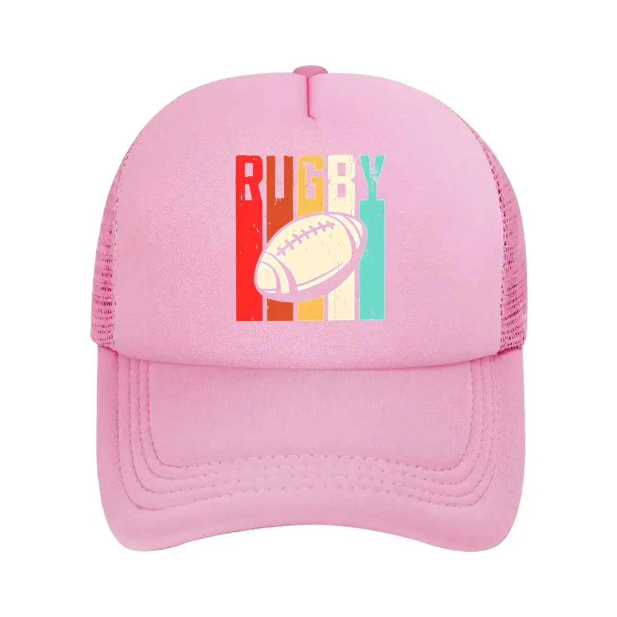 Retro Rugby Graphic Mesh Baseball Cap