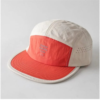 Fashion Plaid Thin Sun Cap Quick-drying Letter Embroidery Sports Running Cap Baseball Cap