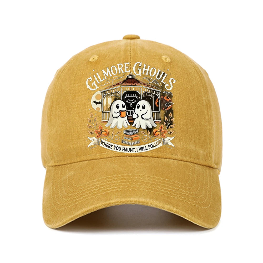 Letter Ghost Printed Baseball Cap For Men And Women