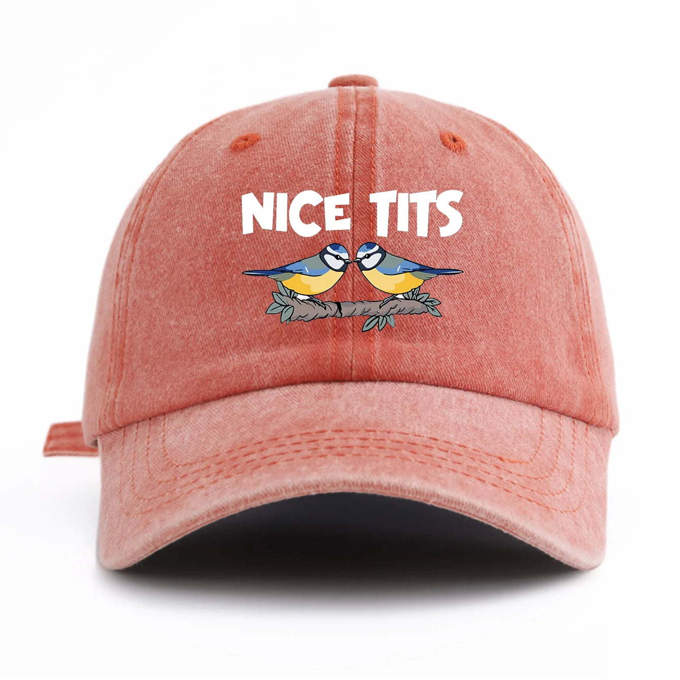 NICE TITS Print Washed Baseball Cap For Adults
