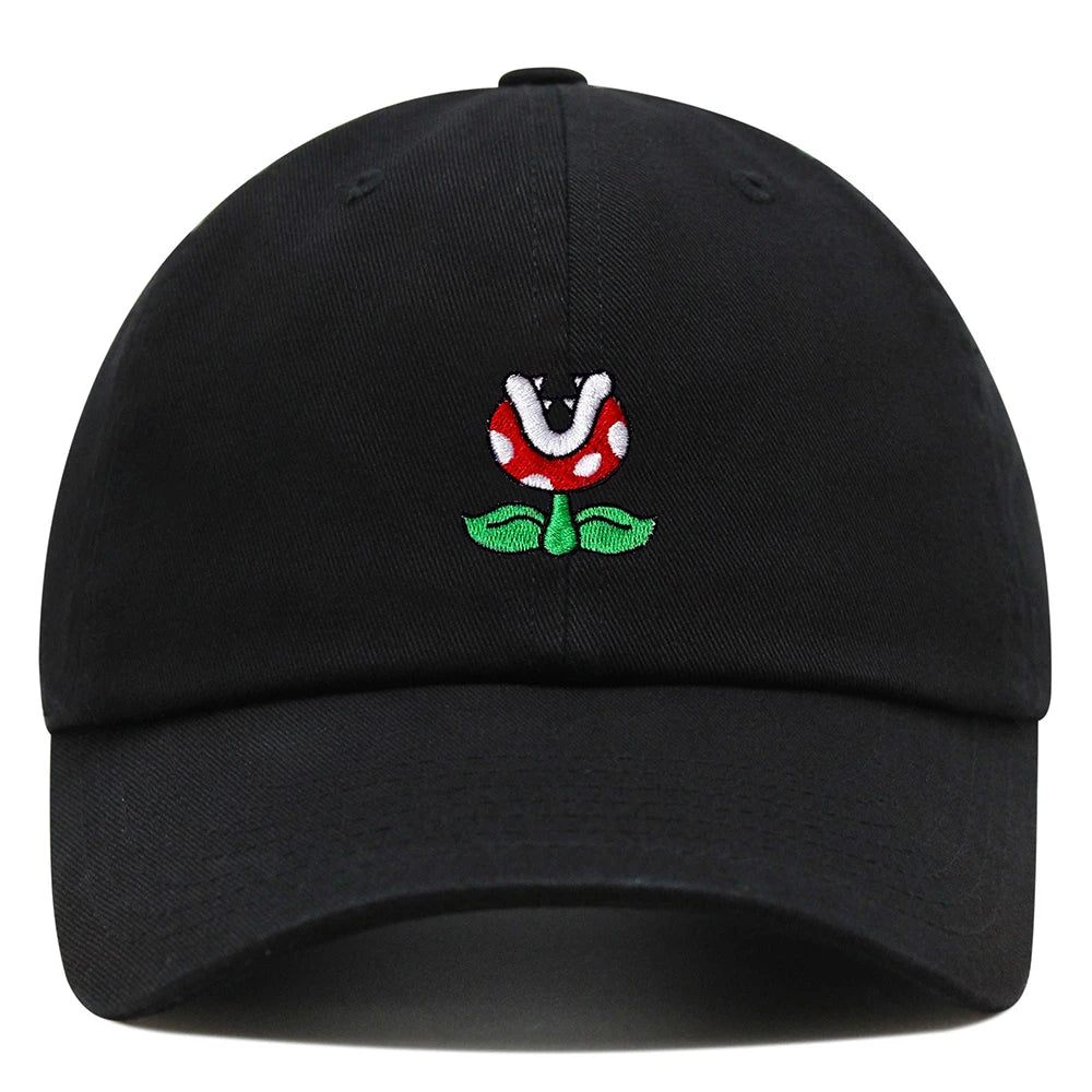 Piranha Plant Dad Hat Embroidered Cartoon Cute Mushroom Baseball Cap