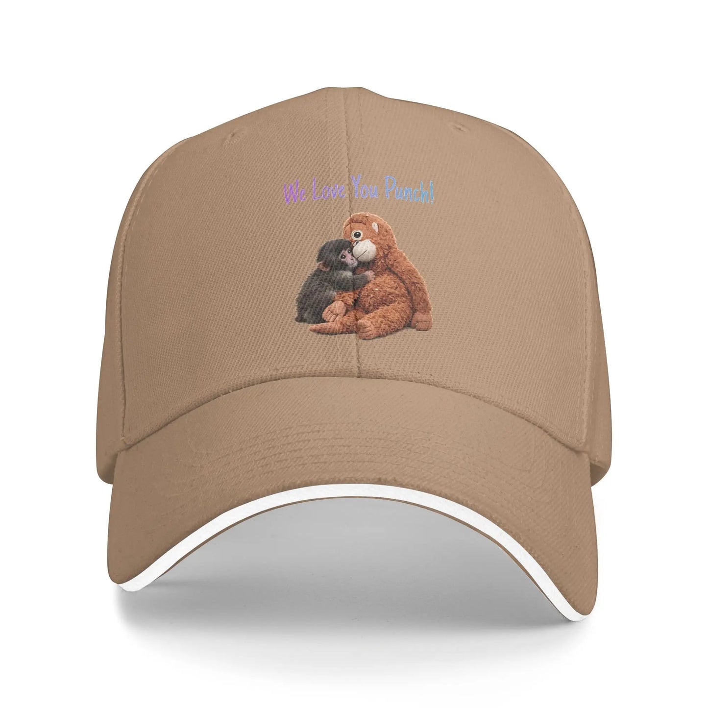 Baseball Cap Punch Baby Monkey Hugging Orangutan Plushie Viral Cute Monkey For Men