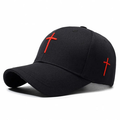 Cross Embroidered Baseball Hat Show Face Small Spring And Autumn