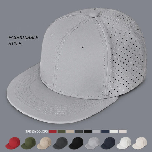 High Quality Full Closed Mens Snaoback Cap Causal Solid Flat Brim