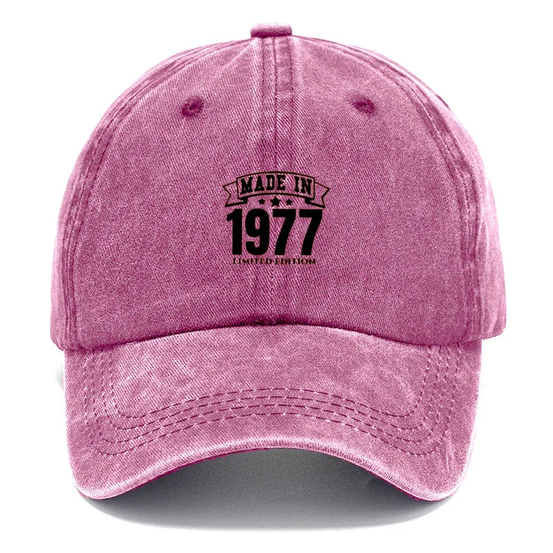 Vintage Washed Cotton Baseball Cap For Men Women Retro 1977