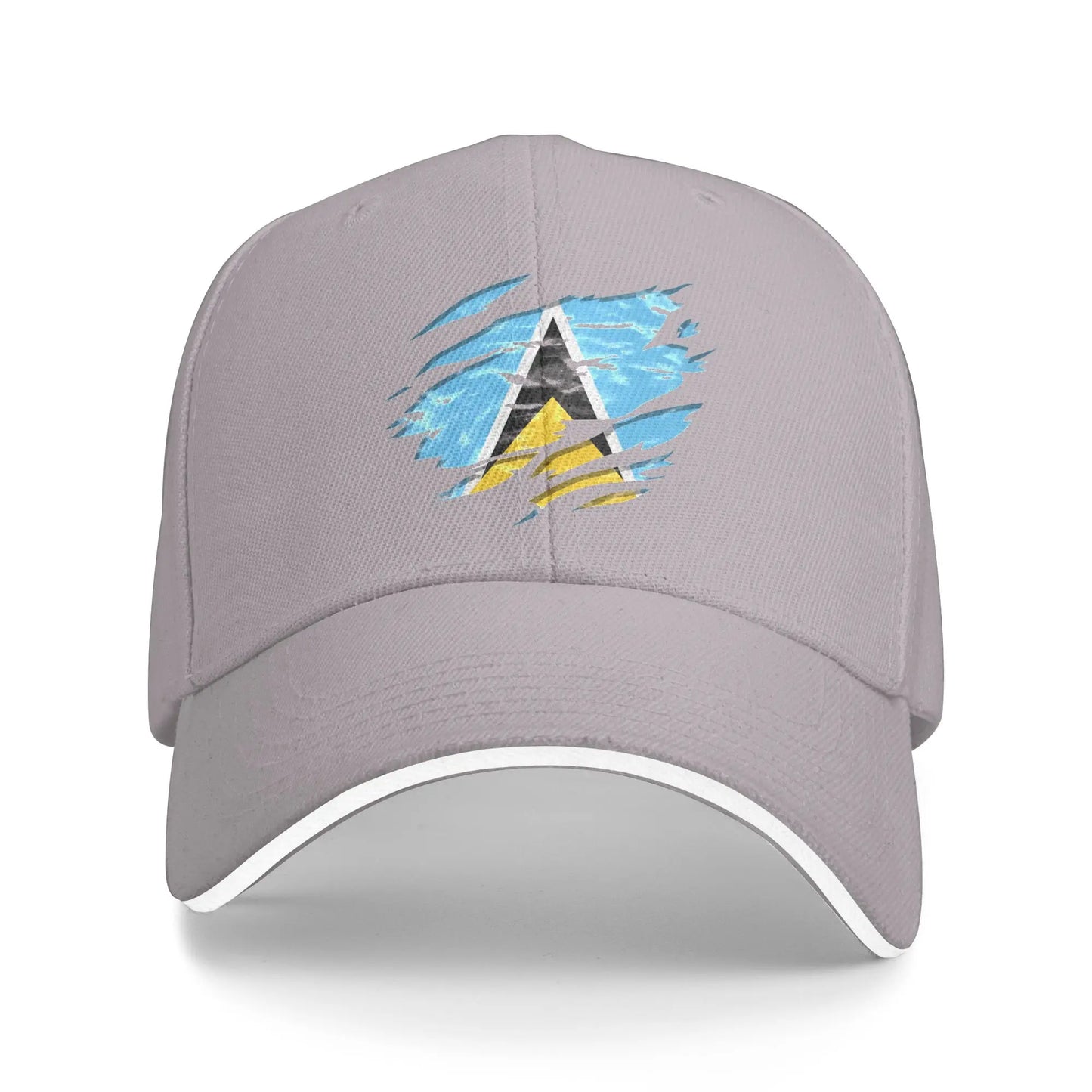 Saint Lucia Flag Sun Baseball Cap