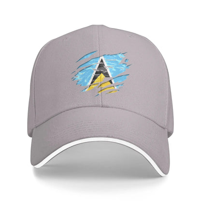 Saint Lucia Flag Sun Baseball Cap