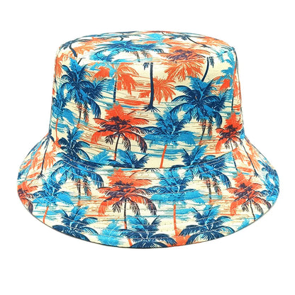 Double-sided Yellow Duck Print Pattern Panama Summer Sunscreen Fisherman Cap Bucket Hat