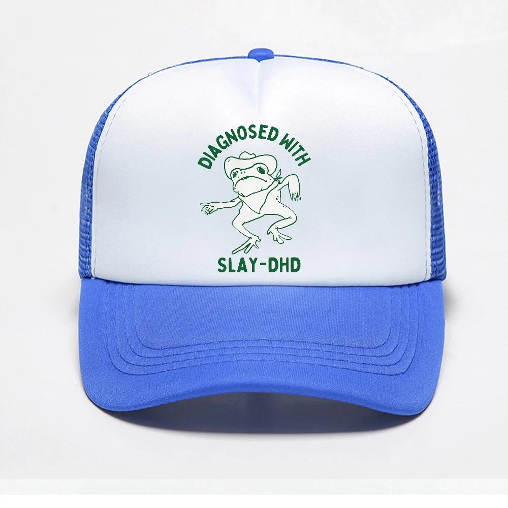 Diagnosed With Slay-dhd Baseball Cap Fashion Frog Graphic