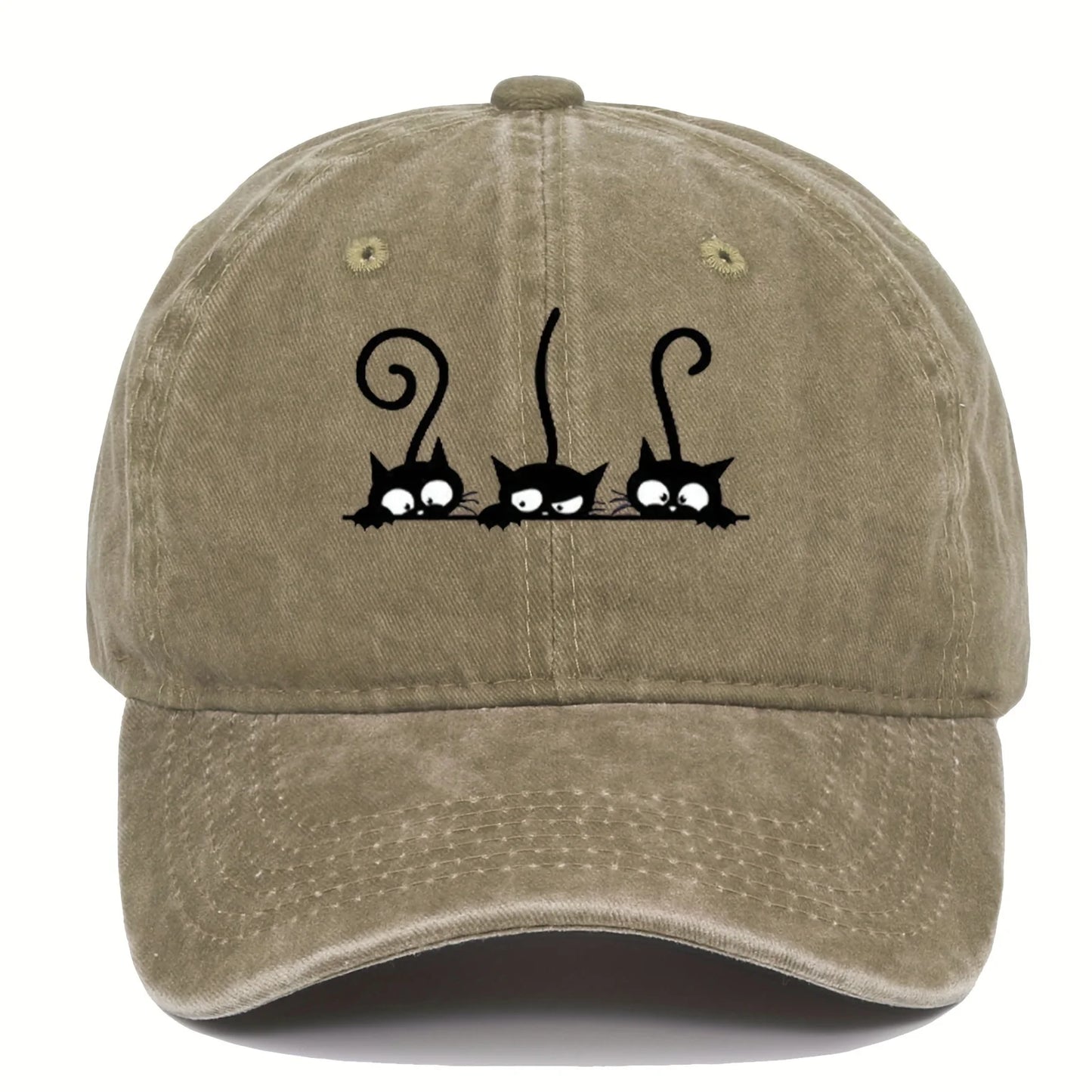Three Cute Cat Printed Baseball Hats For Men And Women