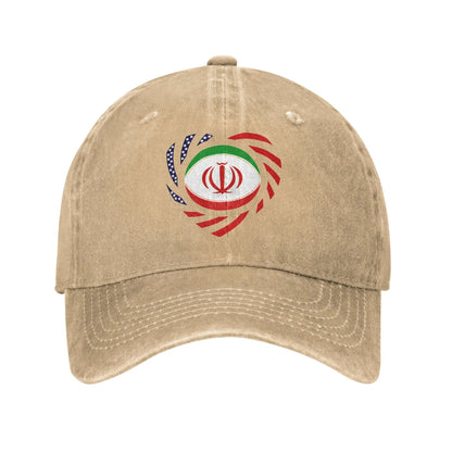Iranian American Multinational Patriot Flag Casual Baseball Cap