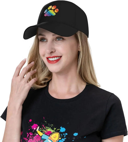Gay Flag Bear Paw Baseball Cap Cotton Polo Hats Black