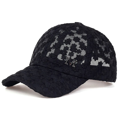 Unisex M Label Lace Breathable Baseball Net Caps Hip Hop Cap Spring Summer