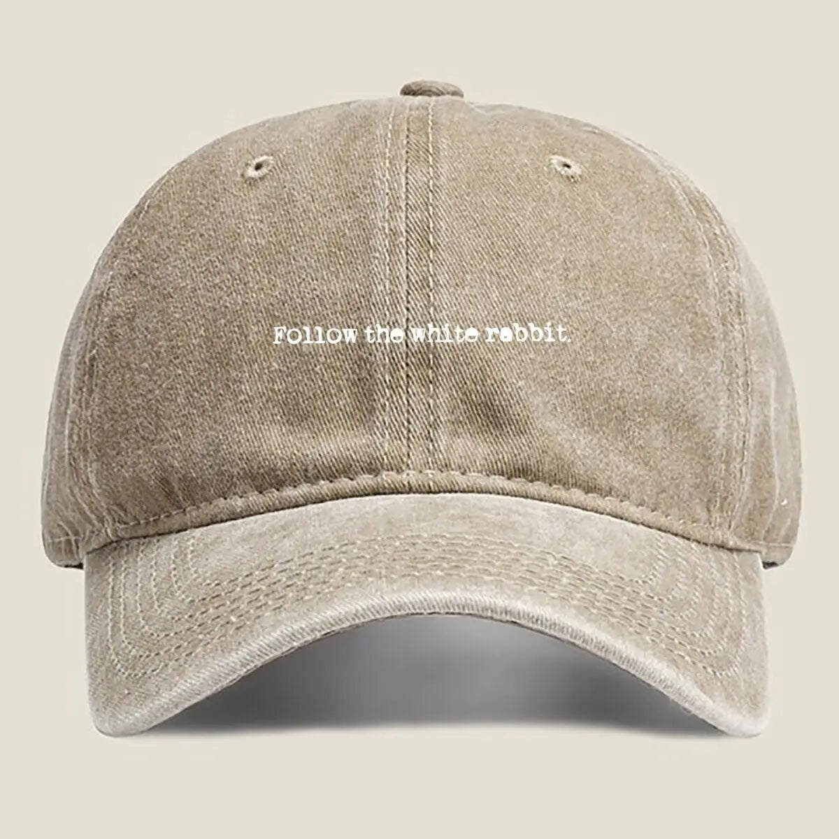 Follow the white rabbit Alice in Wonderland The Washed Baseball Cap