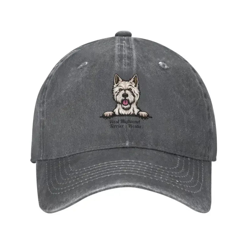 Classic Unisex Cotton Peeking Dog West Highland White Terrier Baseball Cap Adult Westie