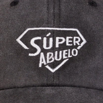 Unisex SUPER ABUELO Letter Embroidery Wash Baseball Caps