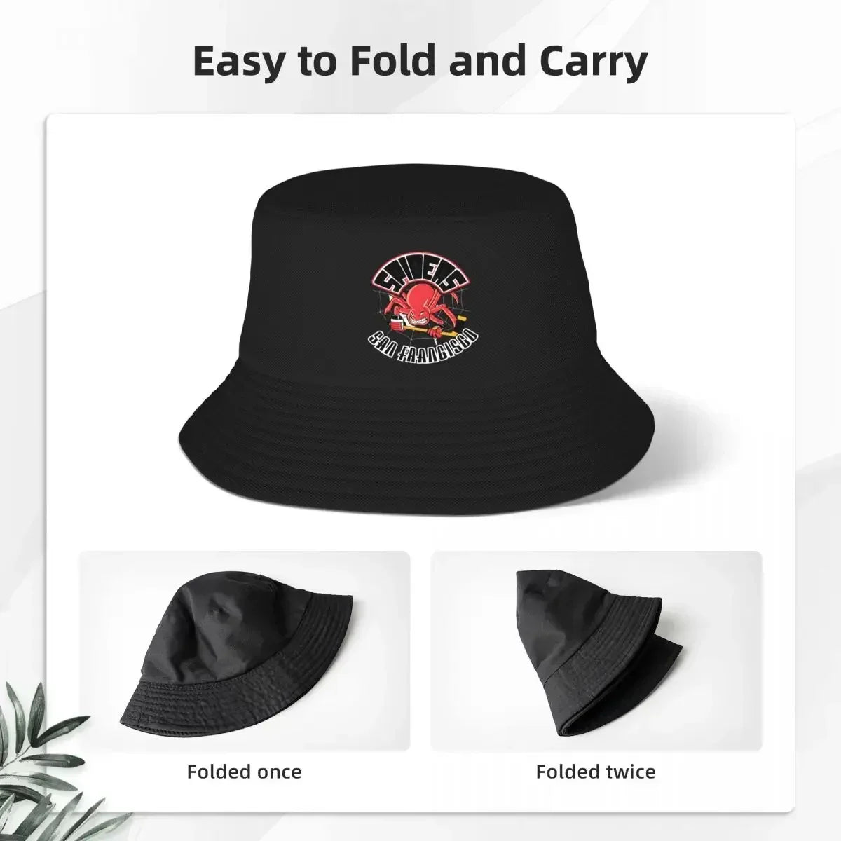 New Defunct San Francisco Spiders Hockey Team Logo Used From 1995 To 1996 Bucket Hat