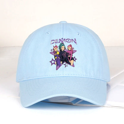 Demon Girl Group Cartoon Print Baseball Cap