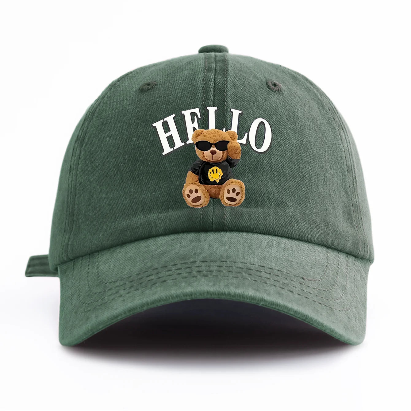 HELLOBEAR Print Washed Baseball Cap For Adults