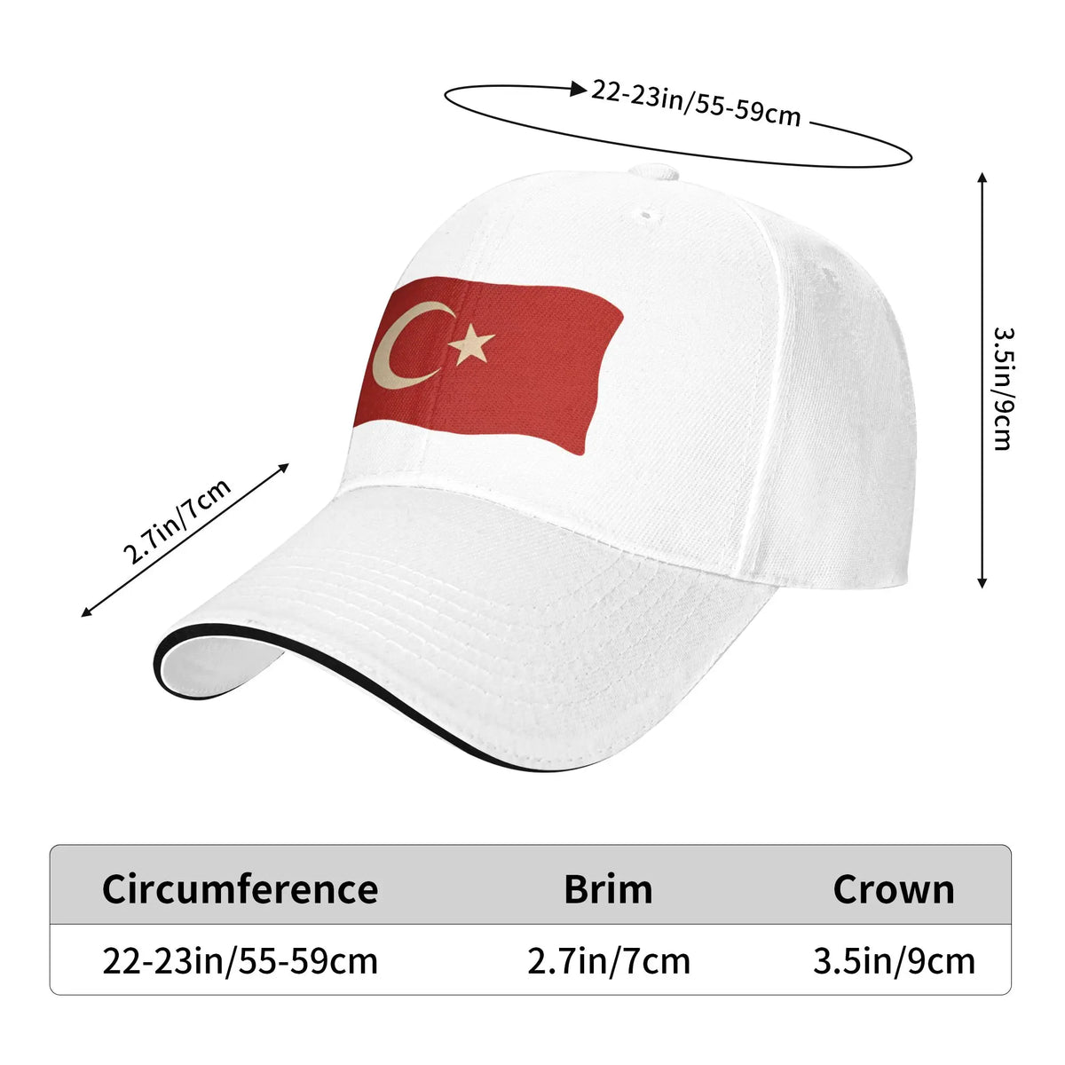 Turkey Flag Crescent Moon And Star Pride Baseball Cap