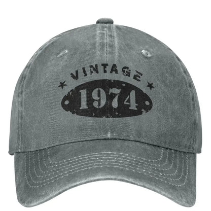 50 Years Old Retro 1974 People Baseball Caps Merchandise Classic Distressed Denim Washed