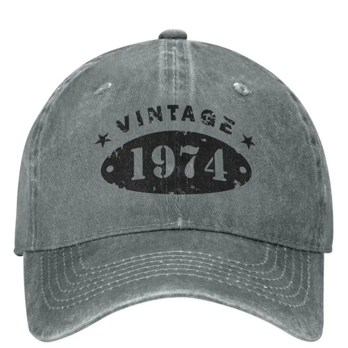 50 Years Old Retro 1974 People Baseball Caps Merchandise Classic Distressed Denim Washed