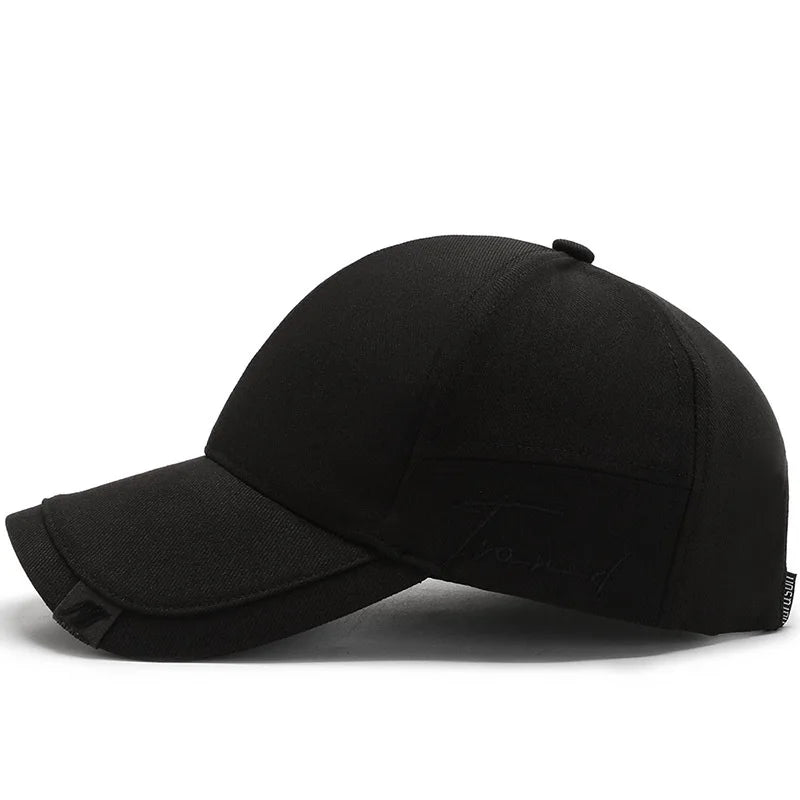 New Black Baseball Caps For Men Women Sunhat Solid Letter Sunscreen Cap