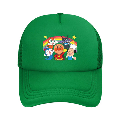 Adult A-Anpanmans Anime Trucker Hats Mesh Baseball Caps