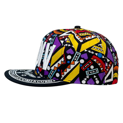 Letter MDIV Embroidered Snapback Cap, Trendy Hip-Hop Peaked Cap, Personalized Flat-Brimmed Hip-Hop Hat