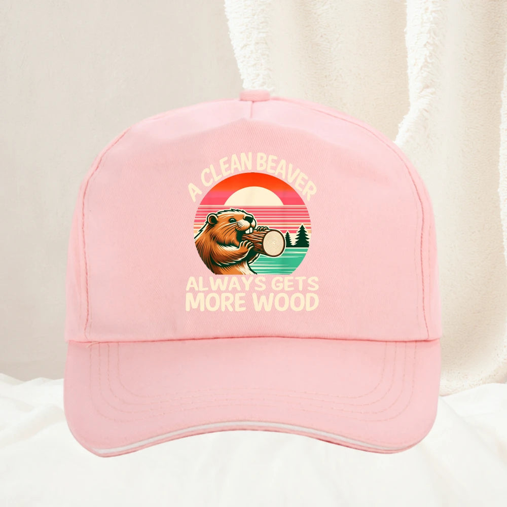 A Clean Beaver Always Gets More Wood Funny Adult Joke Graphic Baseball Cap