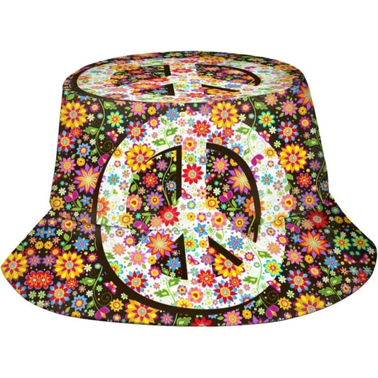 Hippie Flower Fisherman Cap Summer Unisex 60s 70s