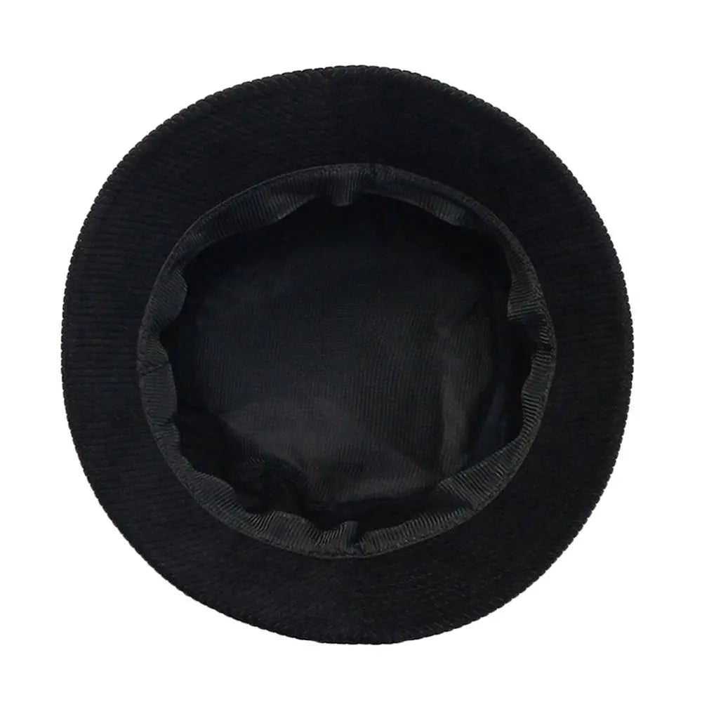 High Quality Corduroy Bucket Hat Casual Solid Color Foldable Fisherman